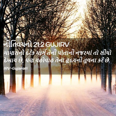 Picture 02 - નીતિવચનો 21:2 GUJIRV - માણસનો દરેક માર્ગ - Bible Verse Picture