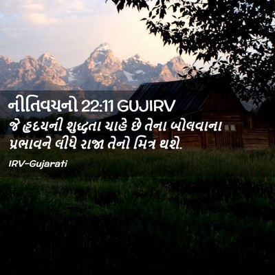 Picture 02 - નીતિવચનો 22:11 GUJIRV - જે હૃદયની શુદ્ધતા - Bible Verse Picture