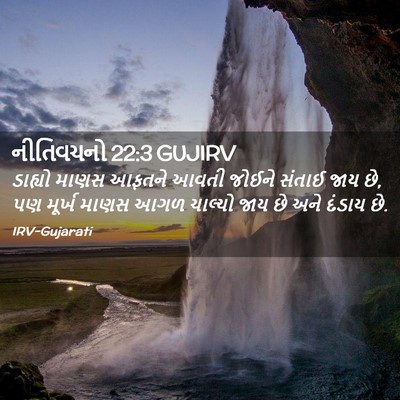 Picture 02 - નીતિવચનો 22:3 GUJIRV - ડાહ્યો માણસ આફતને - Bible Verse Picture