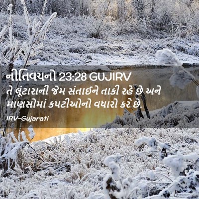 Picture 02 - નીતિવચનો 23:28 GUJIRV - તે લૂંટારાની જેમ - Bible Verse Picture