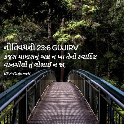 Picture 02 - નીતિવચનો 23:6 GUJIRV - કંજૂસ માણસનું - Bible Verse Picture