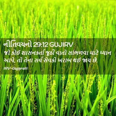 Picture 02 - નીતિવચનો 29:12 GUJIRV - જો કોઈ શાસનકર્તા - Bible Verse Picture