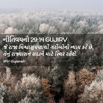 Picture 02 - નીતિવચનો 29:14 GUJIRV - જે રાજા - Bible Verse Picture
