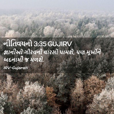 Picture 02 - નીતિવચનો 3:35 GUJIRV - જ્ઞાનીઓ ગૌરવનો - Bible Verse Picture