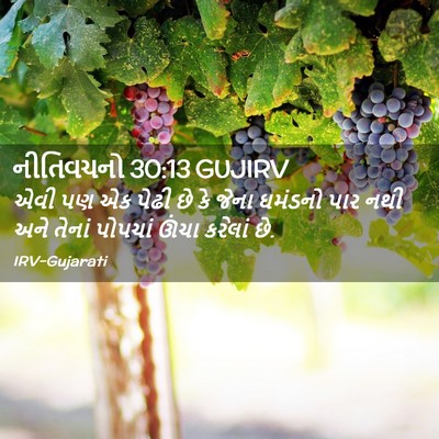 Picture 02 - નીતિવચનો 30:13 GUJIRV - એવી પણ એક પેઢી છે - Bible Verse Picture