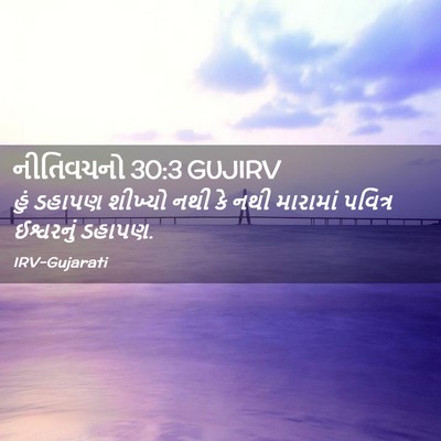 Picture 02 - નીતિવચનો 30:3 GUJIRV - હું ડહાપણ શીખ્યો - Bible Verse Picture