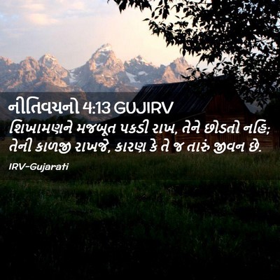 Picture 02 - નીતિવચનો 4:13 GUJIRV - શિખામણને મજબૂત - Bible Verse Picture