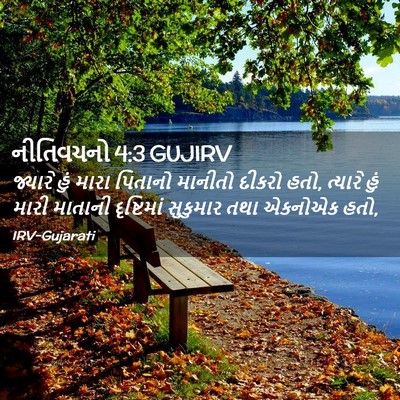 Picture 02 - નીતિવચનો 4:3 GUJIRV - જ્યારે હું મારા - Bible Verse Picture