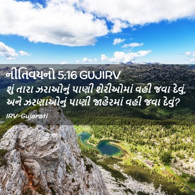 Picture 02 - નીતિવચનો 5:16 GUJIRV - શું તારા ઝરાઓનું - Bible Verse Picture