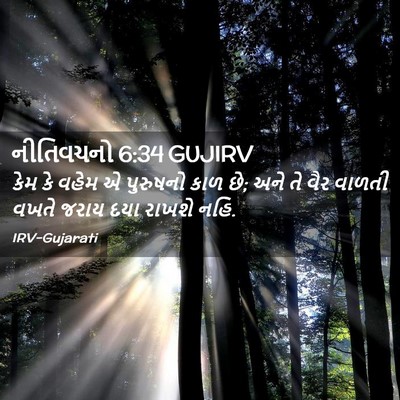 Picture 02 - નીતિવચનો 6:34 GUJIRV - કેમ કે વહેમ એ - Bible Verse Picture
