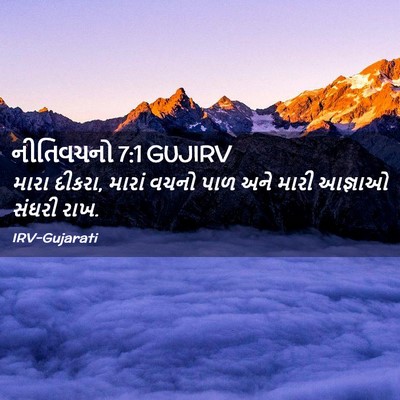 Picture 02 - નીતિવચનો 7:1 GUJIRV - મારા દીકરા, મારાં - Bible Verse Picture