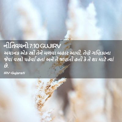 Picture 02 - નીતિવચનો 7:10 GUJIRV - અચાનક એક સ્ત્રી - Bible Verse Picture
