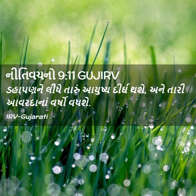 Picture 02 - નીતિવચનો 9:11 GUJIRV - ડહાપણને લીધે - Bible Verse Picture