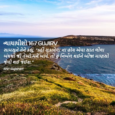 Picture 02 - ન્યાયાધીશો 16:7 GUJIRV - સામસૂને તેને - Bible Verse Picture