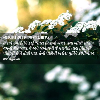Picture 02 - ન્યાયાધીશો 6:25 GUJIRV - તે રાત્રે ઈશ્વરે - Bible Verse Picture