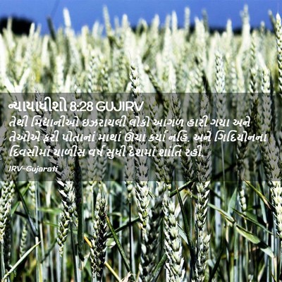Picture 02 - ન્યાયાધીશો 8:28 GUJIRV - તેથી મિદ્યાનીઓ - Bible Verse Picture