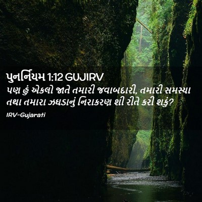 Picture 02 - પુનર્નિયમ 1:12 GUJIRV - પણ હું એકલો જાતે - Bible Verse Picture