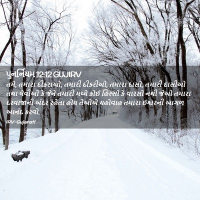 Picture 02 - પુનર્નિયમ 12:12 GUJIRV - તમે, તમારા દીકરાઓ, - Bible Verse Picture