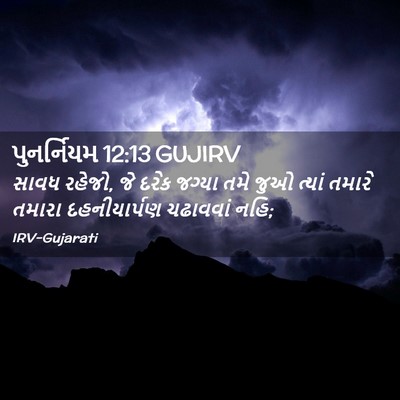 Picture 02 - પુનર્નિયમ 12:13 GUJIRV - સાવધ રહેજો, જે દરેક - Bible Verse Picture