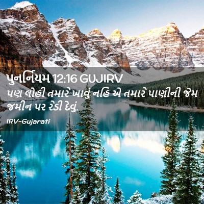 Picture 02 - પુનર્નિયમ 12:16 GUJIRV - પણ લોહી તમારે - Bible Verse Picture