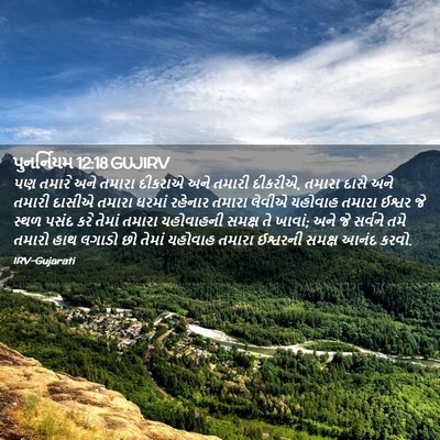 Picture 02 - પુનર્નિયમ 12:18 GUJIRV - પણ તમારે અને તમારા - Bible Verse Picture