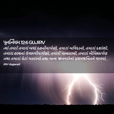 Picture 02 - પુનર્નિયમ 12:6 GUJIRV - ત્યાં તમારે - Bible Verse Picture