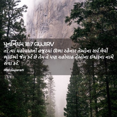 Picture 02 - પુનર્નિયમ 18:7 GUJIRV - તો ત્યાં યહોવાહની - Bible Verse Picture