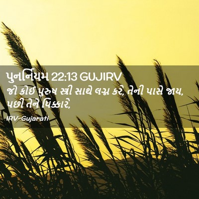 Picture 02 - પુનર્નિયમ 22:13 GUJIRV - જો કોઈ પુરુષ - Bible Verse Picture