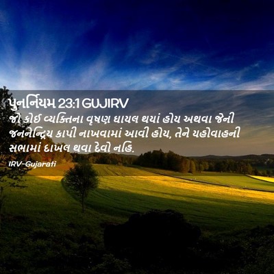 Picture 02 - પુનર્નિયમ 23:1 GUJIRV - જો કોઈ વ્યક્તિના - Bible Verse Picture