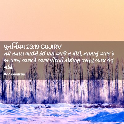 Picture 02 - પુનર્નિયમ 23:19 GUJIRV - તમે તમારા ભાઈને - Bible Verse Picture