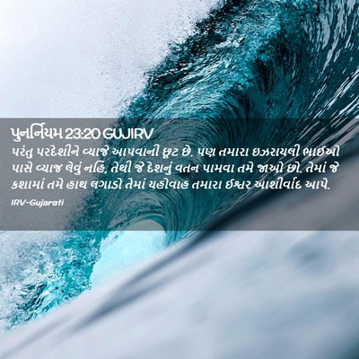 Picture 02 - પુનર્નિયમ 23:20 GUJIRV - પરંતુ પરદેશીને - Bible Verse Picture