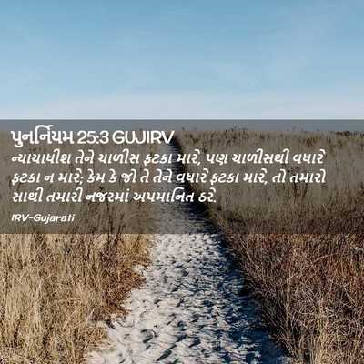 Picture 02 - પુનર્નિયમ 25:3 GUJIRV - ન્યાયાધીશ તેને - Bible Verse Picture