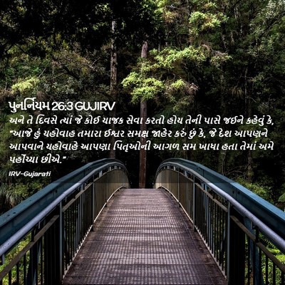 Picture 02 - પુનર્નિયમ 26:3 GUJIRV - અને તે દિવસે ત્યાં - Bible Verse Picture