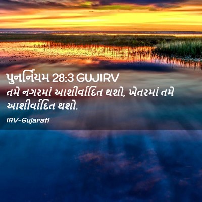Picture 02 - પુનર્નિયમ 28:3 GUJIRV - તમે નગરમાં - Bible Verse Picture