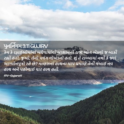 Picture 02 - પુનર્નિયમ 3:11 GUJIRV - કેમ કે - Bible Verse Picture