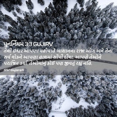 Picture 02 - પુનર્નિયમ 3:3 GUJIRV - તેથી ઈશ્વર આપણા - Bible Verse Picture