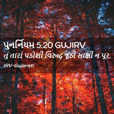 Picture 02 - પુનર્નિયમ 5:20 GUJIRV - તું તારા પડોશી - Bible Verse Picture