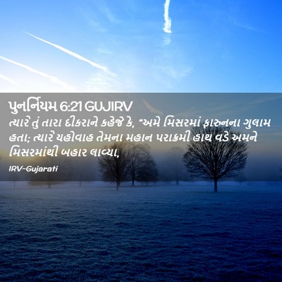 Picture 02 - પુનર્નિયમ 6:21 GUJIRV - ત્યારે તું તારા - Bible Verse Picture