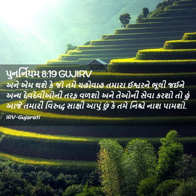 Picture 02 - પુનર્નિયમ 8:19 GUJIRV - અને એમ થશે કે જો - Bible Verse Picture