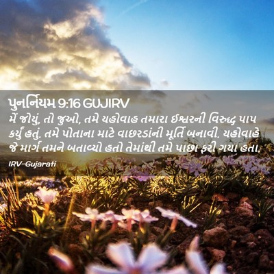 Picture 02 - પુનર્નિયમ 9:16 GUJIRV - મેં જોયું, તો જુઓ, - Bible Verse Picture