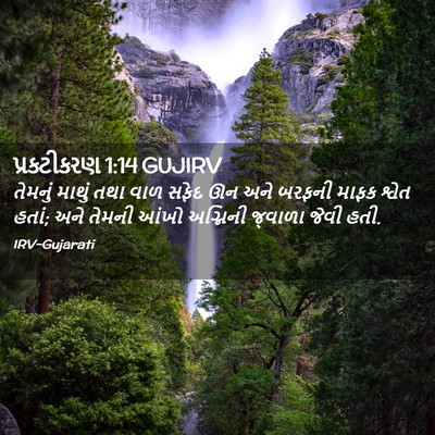 Picture 02 - પ્રકટીકરણ 1:14 GUJIRV - તેમનું માથું તથા - Bible Verse Picture