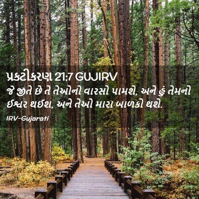 Picture 02 - પ્રકટીકરણ 21:7 GUJIRV - જે જીતે છે તે તેઓનો - Bible Verse Picture