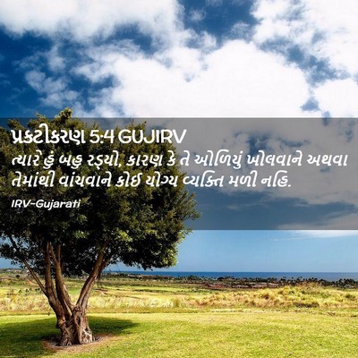 Picture 02 - પ્રકટીકરણ 5:4 GUJIRV - ત્યારે હું બહુ - Bible Verse Picture