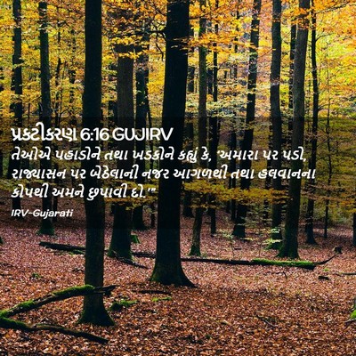 Picture 02 - પ્રકટીકરણ 6:16 GUJIRV - તેઓએ પહાડોને તથા - Bible Verse Picture
