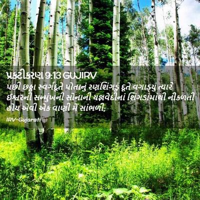 Picture 02 - પ્રકટીકરણ 9:13 GUJIRV - પછી છઠ્ઠા - Bible Verse Picture