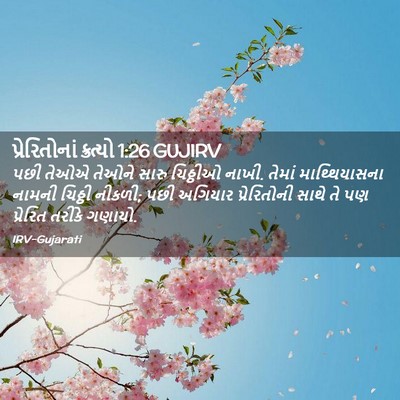 Picture 02 - પ્રેરિતોનાં ક્રત્યો 1:26 GUJIRV - પછી તેઓએ તેઓને - Bible Verse Picture
