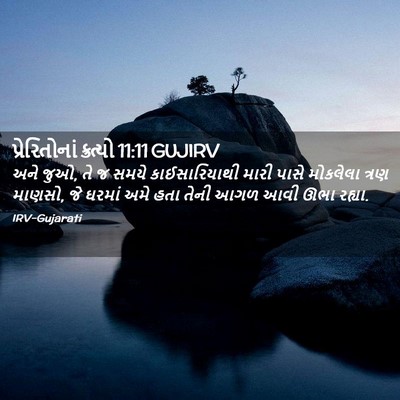 Picture 02 - પ્રેરિતોનાં ક્રત્યો 11:11 GUJIRV - અને જુઓ, તે જ સમયે - Bible Verse Picture