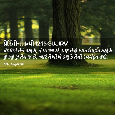 Picture 02 - પ્રેરિતોનાં ક્રત્યો 12:15 GUJIRV - તેઓએ તેને કહ્યું - Bible Verse Picture