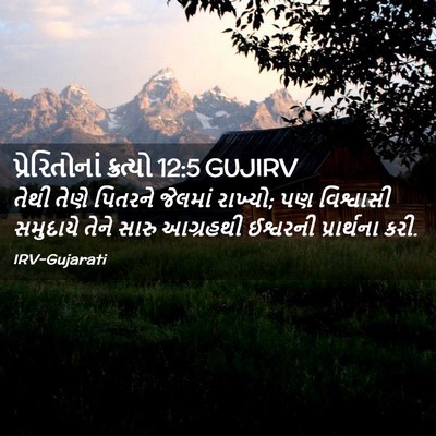 Picture 02 - પ્રેરિતોનાં ક્રત્યો 12:5 GUJIRV - તેથી તેણે પિતરને - Bible Verse Picture