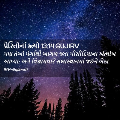 Picture 02 - પ્રેરિતોનાં ક્રત્યો 13:14 GUJIRV - પણ તેઓ પેર્ગાથી - Bible Verse Picture